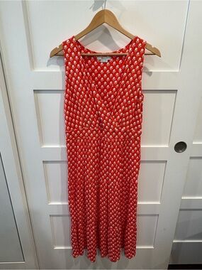Boden Sleeveless Red Printed Dress